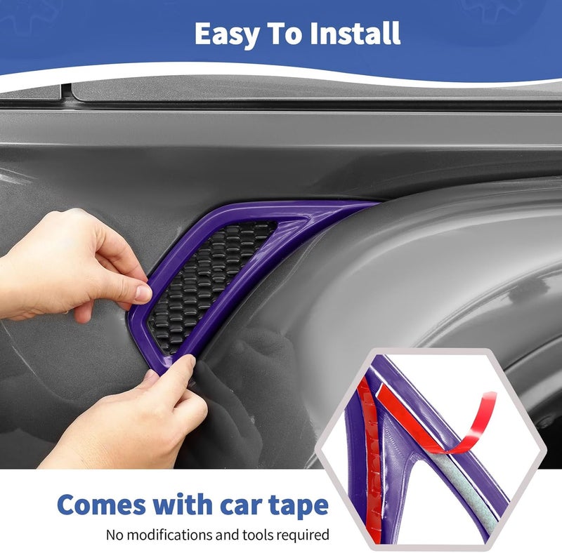 RT-TCZ for Jeep JL Side Fender Vent Decal Trim Cover for Jeep Wrangler JL JLU 2018-Present for Gladiator JT 2020-Present Purple Exterior Accessories 2pcs - Image 5
